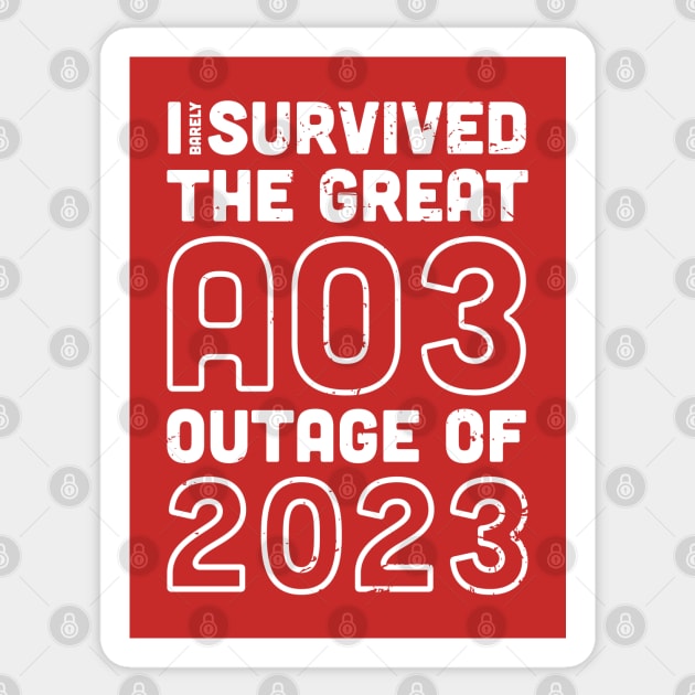 I (barely) Survived The Great AO3 Outage of 2023 Sticker by Yue